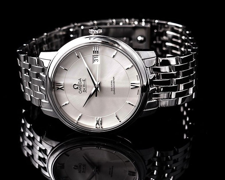  Shop Authentic Omega De Ville Prestige Co-Axial Silver Dial Silver Steel Strap Watch for Men - 424.10.40.20.02.003 - Luxxuri