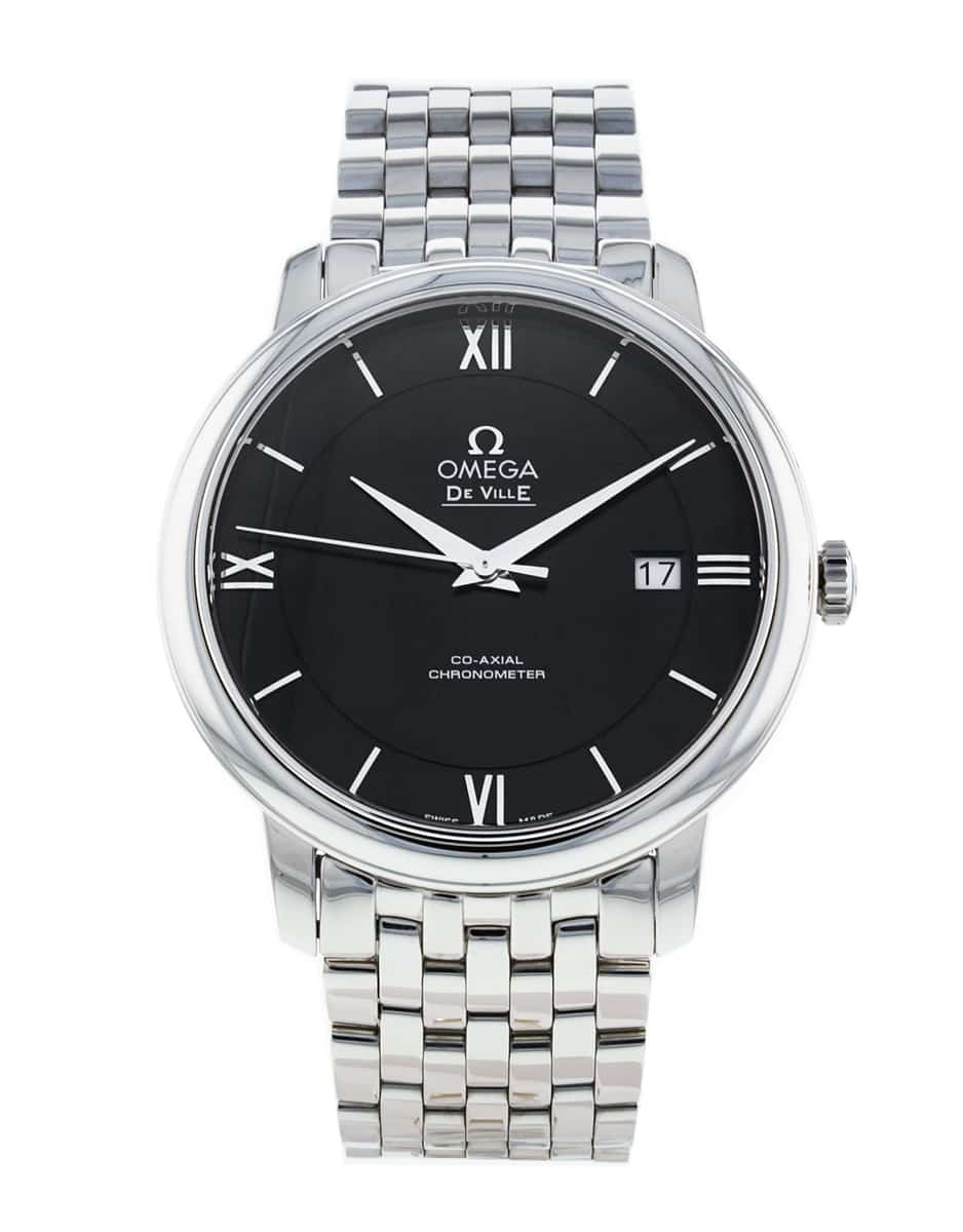  Shop Authentic Omega De Ville Prestige Co-Axial Black Dial Silver Steel Strap Watch for Men - 424.10.40.20.01.001 - Luxxuri