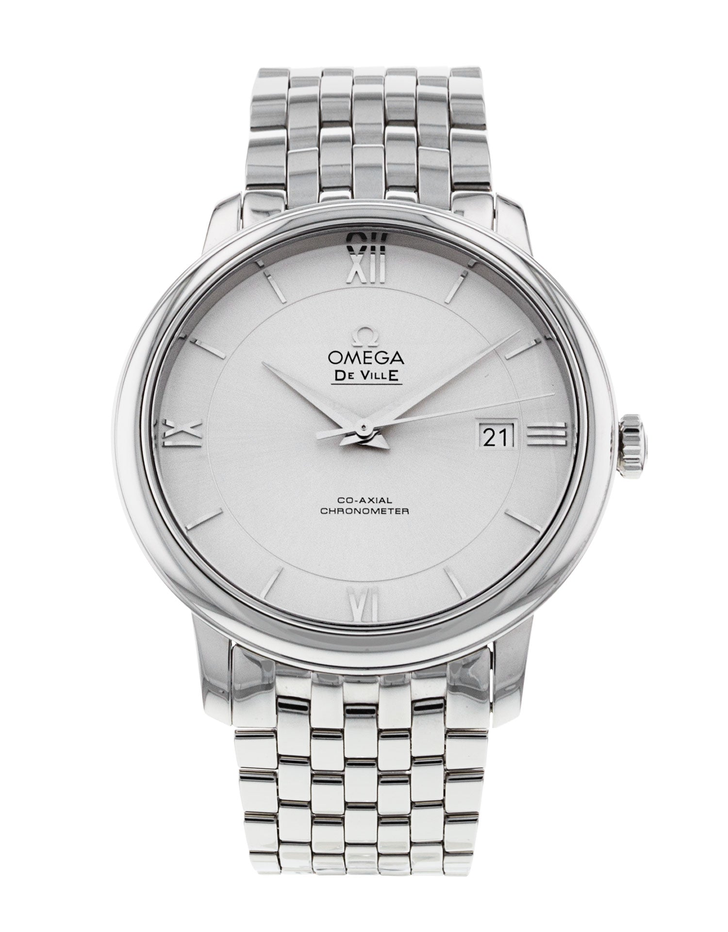  Shop Authentic Omega De Ville Prestige Co-Axial Silver Dial Silver Steel Strap Watch for Men - 424.10.40.20.02.003 - Luxxuri