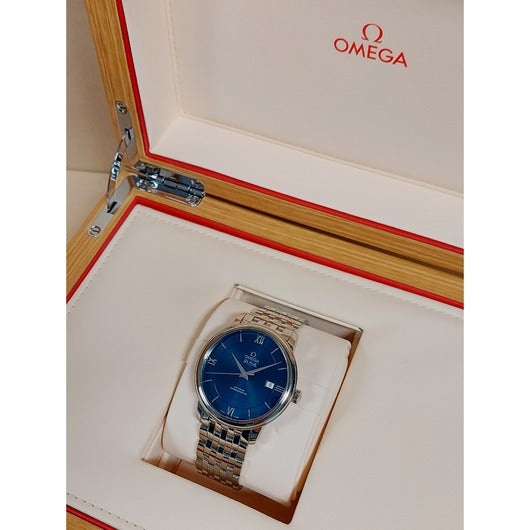  Shop Authentic Omega De Ville Prestige Co-Axial Orbis Blue Dial Silver Steel Strap Watch for Men - 424.10.40.20.03.001 - Luxxuri