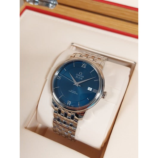  Shop Authentic Omega De Ville Prestige Co-Axial Orbis Blue Dial Silver Steel Strap Watch for Men - 424.10.40.20.03.001 - Luxxuri