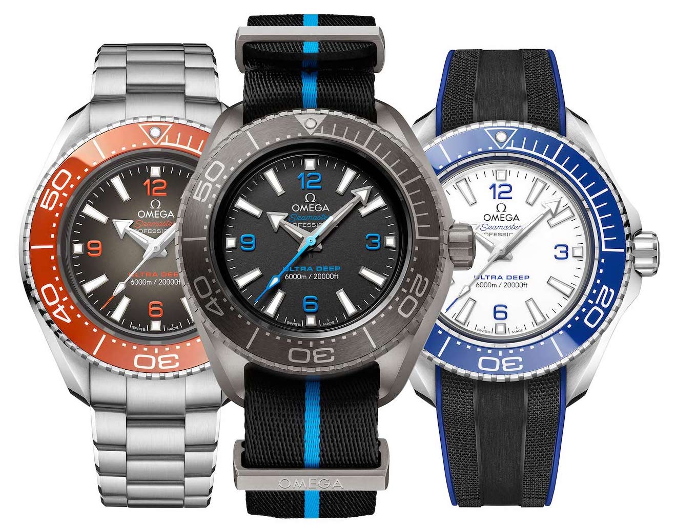 Omega Planet Ocean 6000M Co Axial Master Chronometer 45.5mm White Dial Black Rubber Strap Watch for Men - 21532462104001