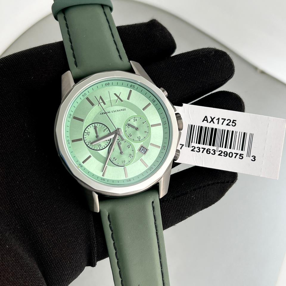  Shop Authentic Armani Exchange Banks Chronograph Green Dial Green Leather Strap Watch For Men - AX1725 - Luxxuri