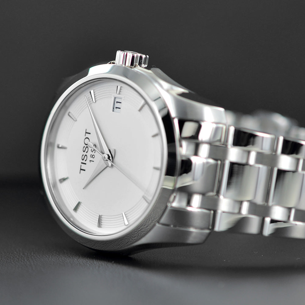  Shop Authentic Tissot T Trend Couturier White Dial Silver Steel Strap Watch For Women - T035.210.11.011.00 - Luxxuri