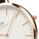  Shop Authentic Daniel Wellington Classic Sheffield White Dial Black Leather Strap Watch for Women - DW00100036 - Luxxuri