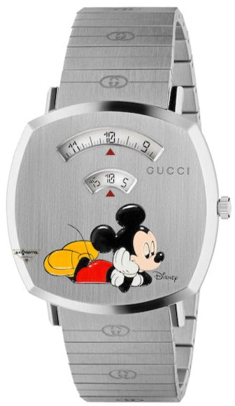  Shop Authentic Gucci Grip x Disney Quartz Silver Dial Silver Steel Strap Unisex Watch - YA157419 - Luxxuri