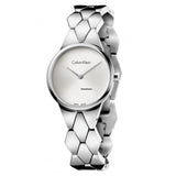  Shop Authentic Calvin Klein Snake Silver Dial Silver Steel Strap Watch For Women - K6E23146 - Luxxuri
