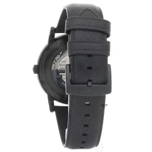  Shop Authentic Emporio Armani Luigi Automatic Skeleton Black Dial Black Leather Strap Watch For Men - AR60012 - Luxxuri