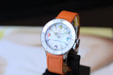  Shop Authentic Breitling Superocean Heritage '57 Pastel Paradise White Dial Orange Leather Watch for Women - A10340A11A1X1 - Luxxuri