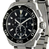  Shop Authentic Tag Heuer Aquaracer Quartz Chronograph Black Dial Silver Steel Strap Watch for Men - CAY111A.BA0927 - Luxxuri