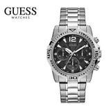  Shop Authentic Guess Commander Chronograph Black Dial Silver Steel Strap Watch for Men - GW0056G1 - Luxxuri