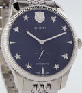  Shop Authentic Gucci G Timeless Automatic Black Dial Silver Steel Strap Watch For Men - YA126353 - Luxxuri