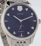  Shop Authentic Gucci G Timeless Automatic Black Dial Silver Steel Strap Watch For Men - YA126353 - Luxxuri