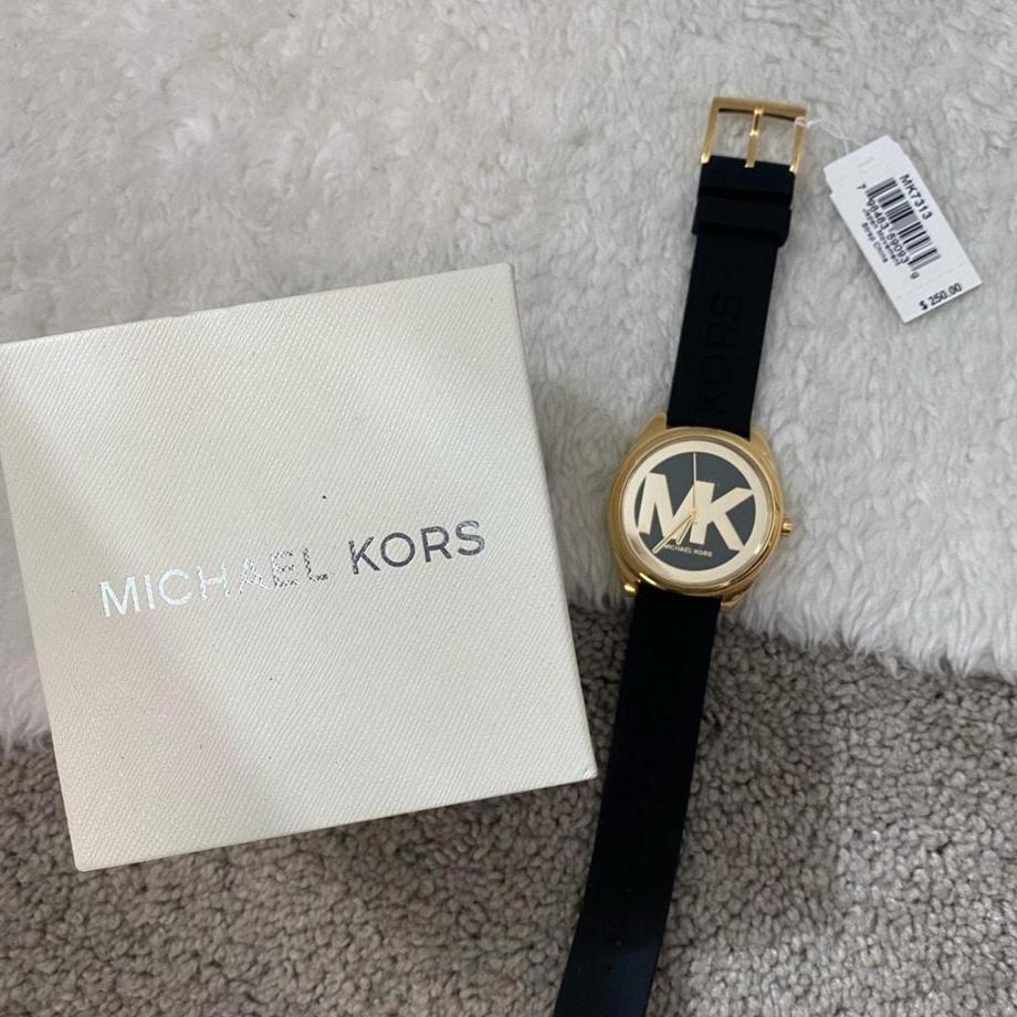  Shop Authentic Michael Kors Janelle Quartz Black Dial Black Rubber Strap Watch For Women - MK7313 - Luxxuri