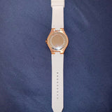  Shop Authentic Michael Kors Lennox Three-Hand Crystals Dial White Silicone Strap Watch For Women - MK7248 - Luxxuri