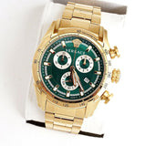  Shop Authentic Versace V-Ray Chronograph Quartz Green Dial Gold Steel Strap Watch For Men - VE2I00621 - Luxxuri