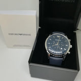  Shop Authentic Emporio Armani Lambda Chronograph Blue Dial Blue Leather Strap Watch For Men - AR11018 - Luxxuri