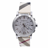  Shop Authentic Burberry The City Nova White Dial Checked Brown Leather Strap Watch for Men - BU9357 - Luxxuri