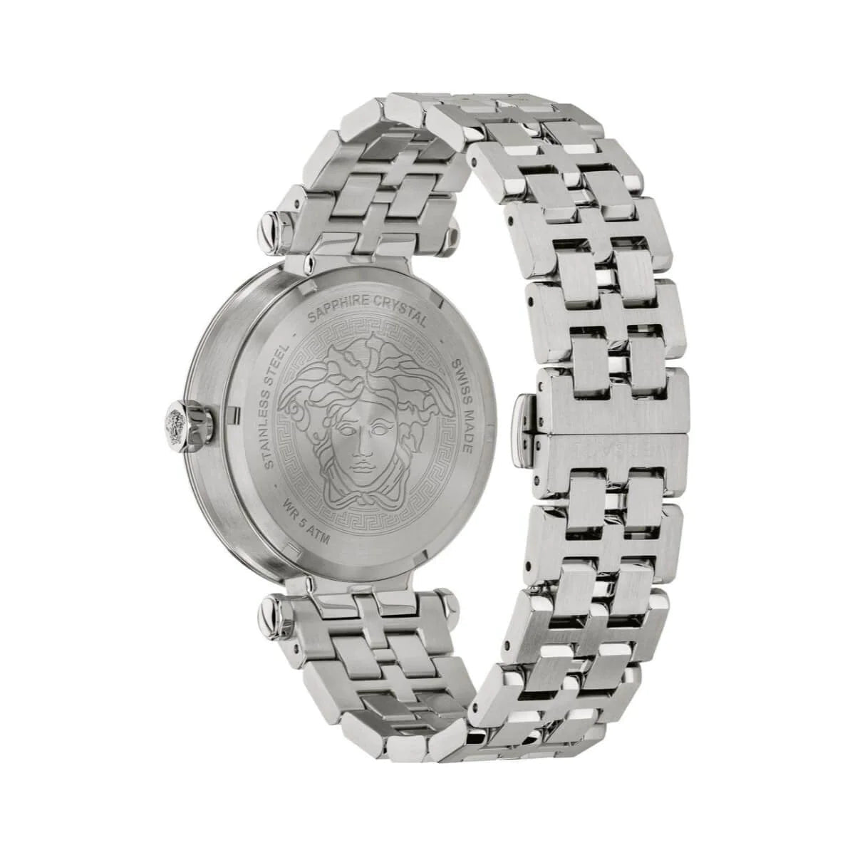  Shop Authentic Versace Greca Sport Quartz Black Dial Silver Steel Strap Watch For Men - VEZ300321 - Luxxuri