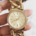  Shop Authentic Michael Kors Nini Three Hand Gold Dial Gold Steel Strap Watch For Women - MK3235 - Luxxuri