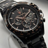  Shop Authentic Maserati Traguardo Chronograph Black Dial Black Steel Strap Watch For Men - R8873612048 - Luxxuri