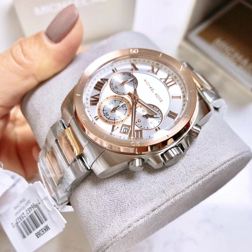  Shop Authentic Michael Kors Brecken Chronograph White Dial Two Tone Steel Strap Watch For Women - MK6368 - Luxxuri