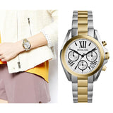 Shop Authentic Michael Kors Bradshaw Chronograph Silver Dial Two Tone Steel Strap Watch For Women - MK5912 - Luxxuri