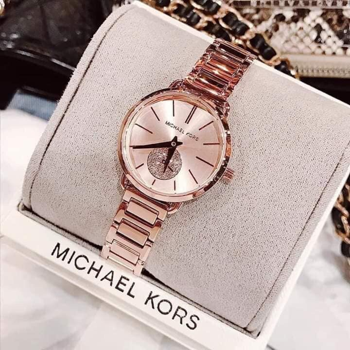  Shop Authentic Michael Kors Portia Analog Quartz Rose Gold Dial Rose Gold Steel Strap Watch For Women - MK3839 - Luxxuri