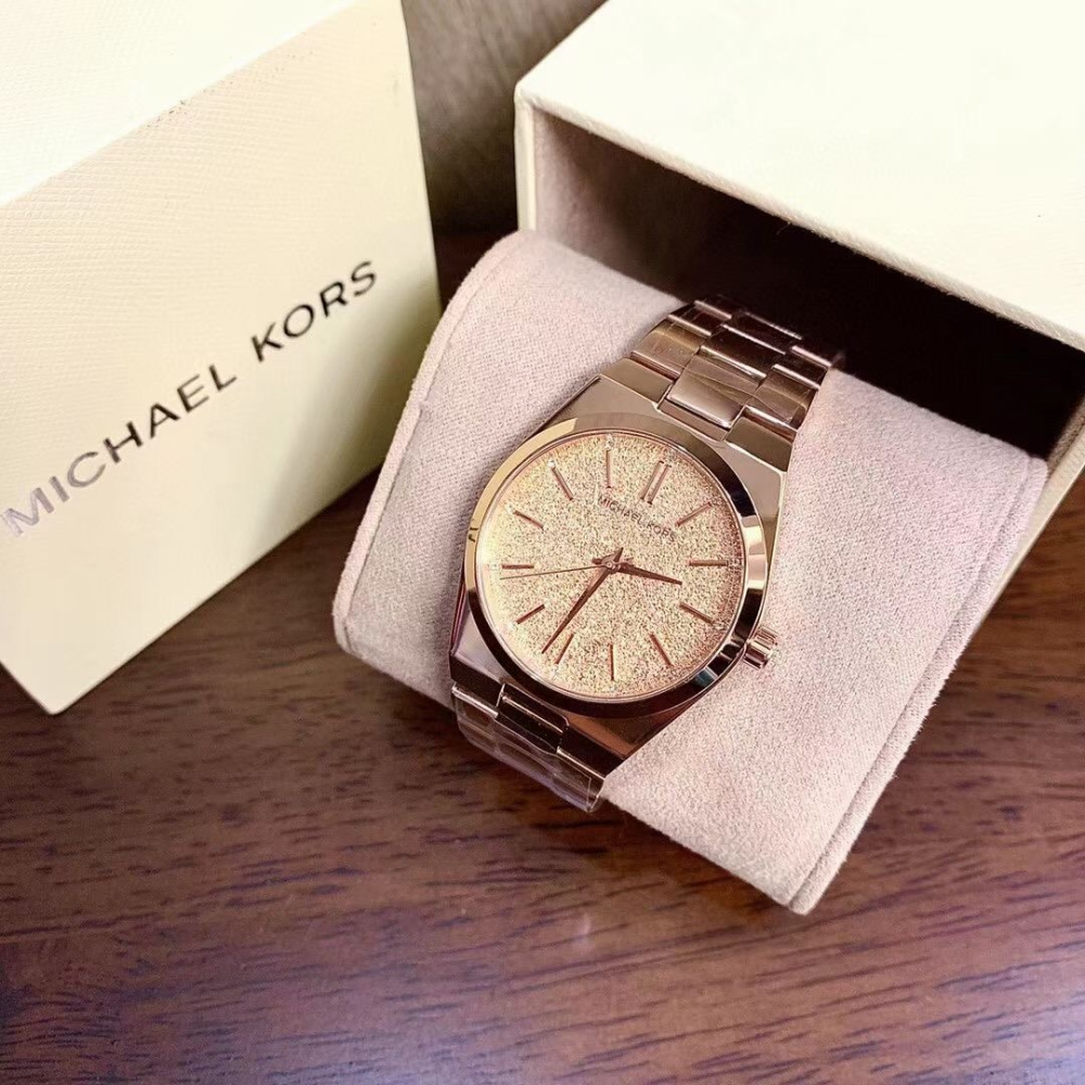  Shop Authentic Michael Kors Channing Quartz Rose Gold Dial Rose Gold Steel Strap Watch For Women - MK6624 - Luxxuri