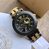  Shop Authentic Versace V-Race Analog Quartz Black Dial Two Tone Steel Strap Watch For Men - VEBV00619 - Luxxuri