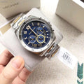  Shop Authentic Michael Kors Brecken Chronograph Blue Dial Two Tone Steel Strap Watch For Men - MK8437 - Luxxuri