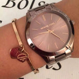  Shop Authentic Michael Kors Runway Quartz Brown Dial Brown Steel Strap Watch For Women - MK3418 - Luxxuri