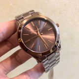  Shop Authentic Michael Kors Runway Quartz Brown Dial Brown Steel Strap Watch For Women - MK3418 - Luxxuri