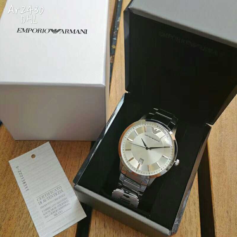  Shop Authentic Emporio Armani Classic Quartz White Dial Silver Steel Strap Watch For Men - AR2430 - Luxxuri