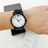 Shop Authentic Emporio Armani Luigi White Dial Black Mesh Bracelet Watch For Men - AR11046 - Luxxuri