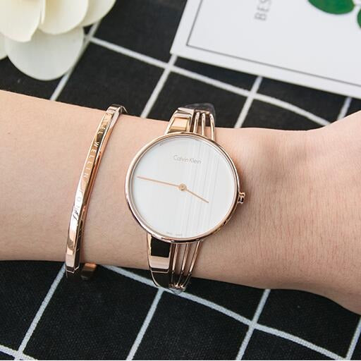  Shop Authentic Calvin Klein Drift White Dial Rose Gold Steel Strap Watch for Women - K6S2N616 - Luxxuri