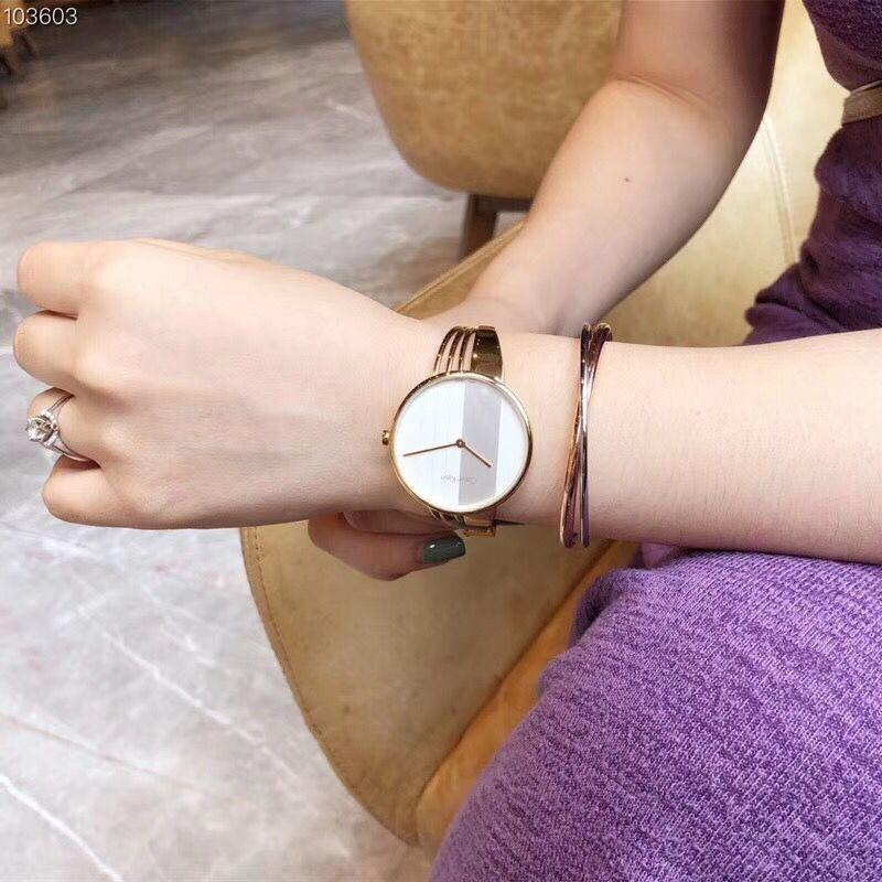  Shop Authentic Calvin Klein Drift White Dial Rose Gold Steel Strap Watch for Women - K6S2N616 - Luxxuri