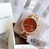  Shop Authentic Michael Kors Parker Chronograph Red Dial Rose Gold Steel Strap Watch For Women - MK6106 - Luxxuri