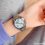  Shop Authentic Michael Kors Bradshaw Chronograph Blue Dial Silver Steel Strap Watch For Women - MK6098 - Luxxuri