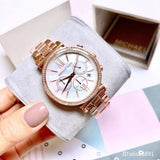  Shop Authentic Michael Kors Sofie Chronograph Mother of Pearl White Dial Rose Gold Steel Strap Watch For Women - MK6576 - Luxxuri