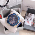  Shop Authentic Guess Genesis Quartz Blue Dial Blue Silicone Strap Watch For Men - W1254G3 - Luxxuri