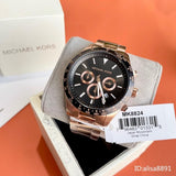  Shop Authentic Michael Kors Layton Chronograph Black Dial Rose Gold Steel Strap Watch For Men - MK8824 - Luxxuri
