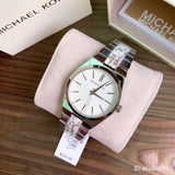  Shop Authentic Michael Kors Channing Quartz Mother of Pearl Pink Dial Two Tone Steel Strap Watch For Women - MK6650 - Luxxuri