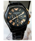  Shop Authentic Emporio Armani Valente Ceramica Chronograph Black Dial Black Steel Strap Watch For Men - AR1410 - Luxxuri