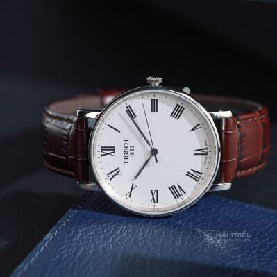  Shop Authentic Tissot T Classic Everytime White Dial Brown Leather Strap Watch For Men - T109.410.16.033.00 - Luxxuri