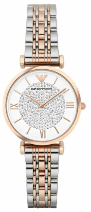  Shop Authentic Emporio Armani Gianni T Bar White Dial Two Tone Steel Strap Watch For Women - AR1926 - Luxxuri
