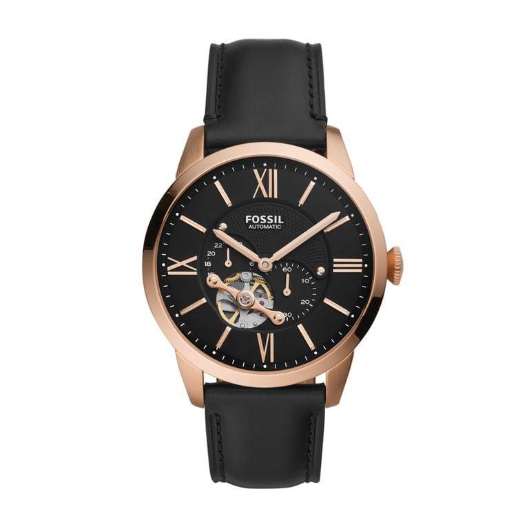  Shop Authentic Fossil Townsman Automatic Black Dial Black Leather Strap Watch for Men - ME3170 - Luxxuri