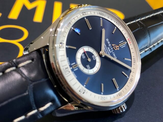  Shop Authentic Breitling Premier Automatic 40mm Blue Dial Blue Leather Strap Mens Watch - A37340351C1P2 - Luxxuri