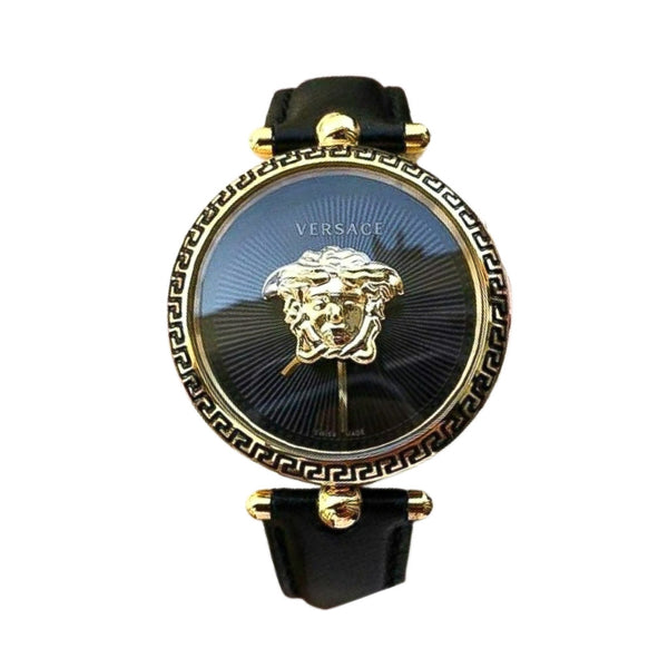  Shop Authentic Versace Palazzo Empire Black Dial Black Leather Strap Watch for Women - VCO020017 - Luxxuri