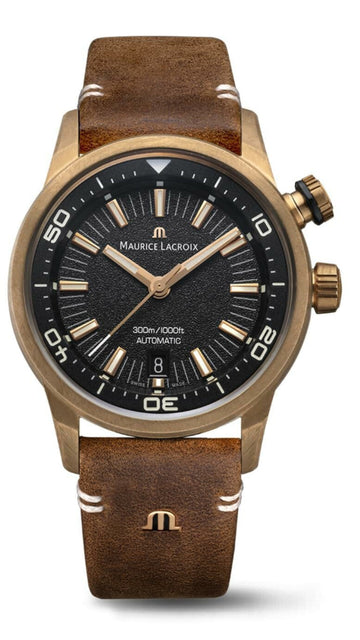  Shop Authentic Maurice Lacroix Pontos S Diver Automatic Black Dial Brown Leather Strap Watch For Men - PT6248-BRZ01-330-2 - Luxxuri